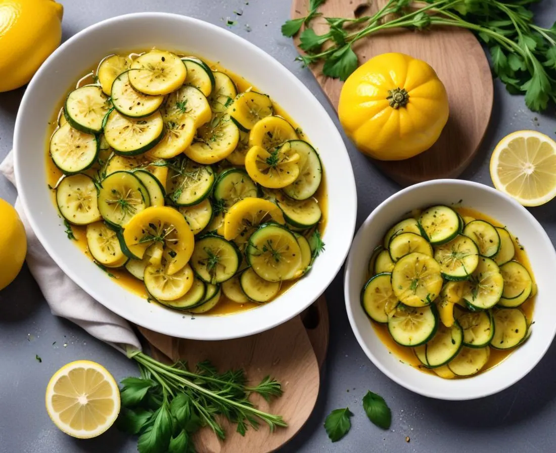 Courgettes marinées au citron et origan