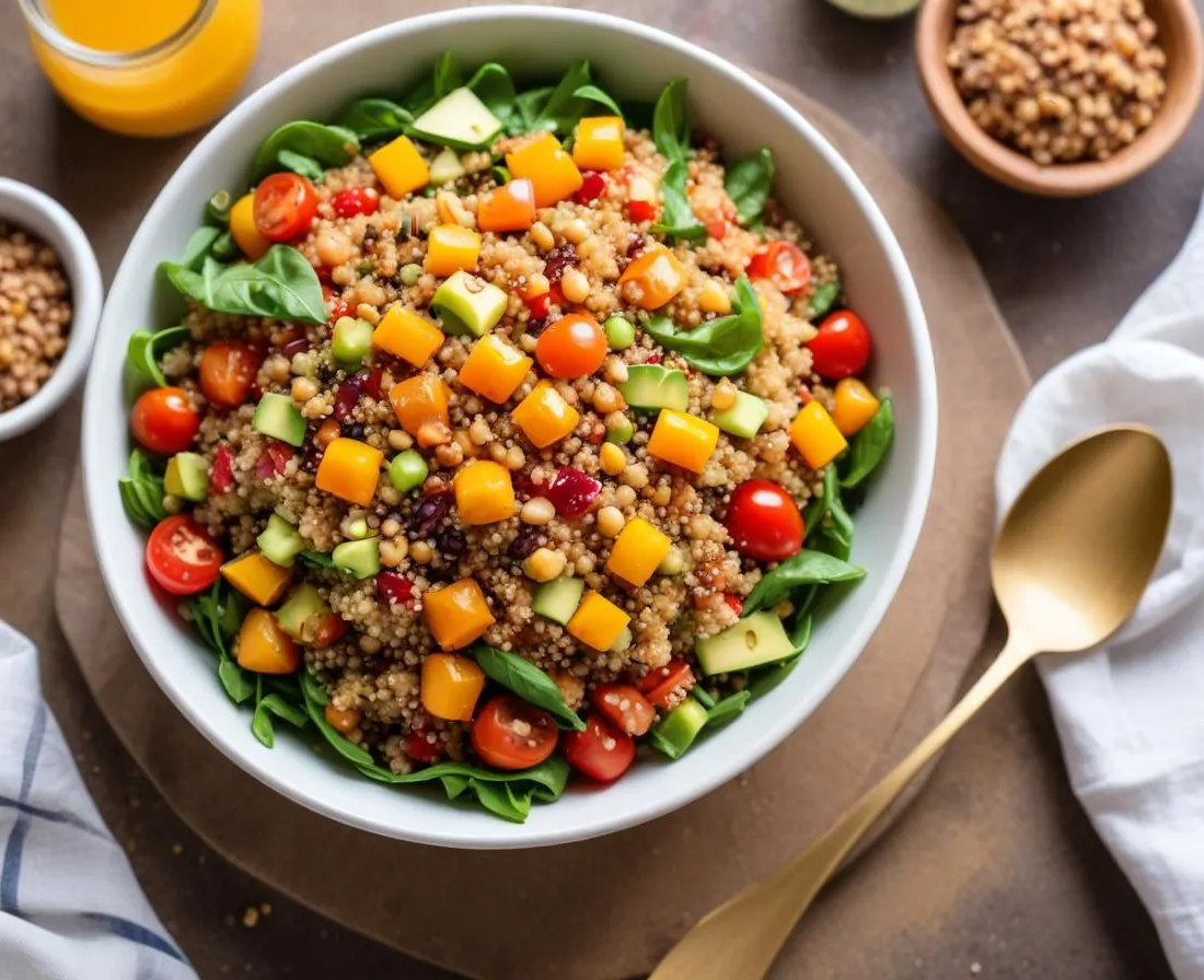 Salade de quinoa aux légumes croquants et vinaigrette légère