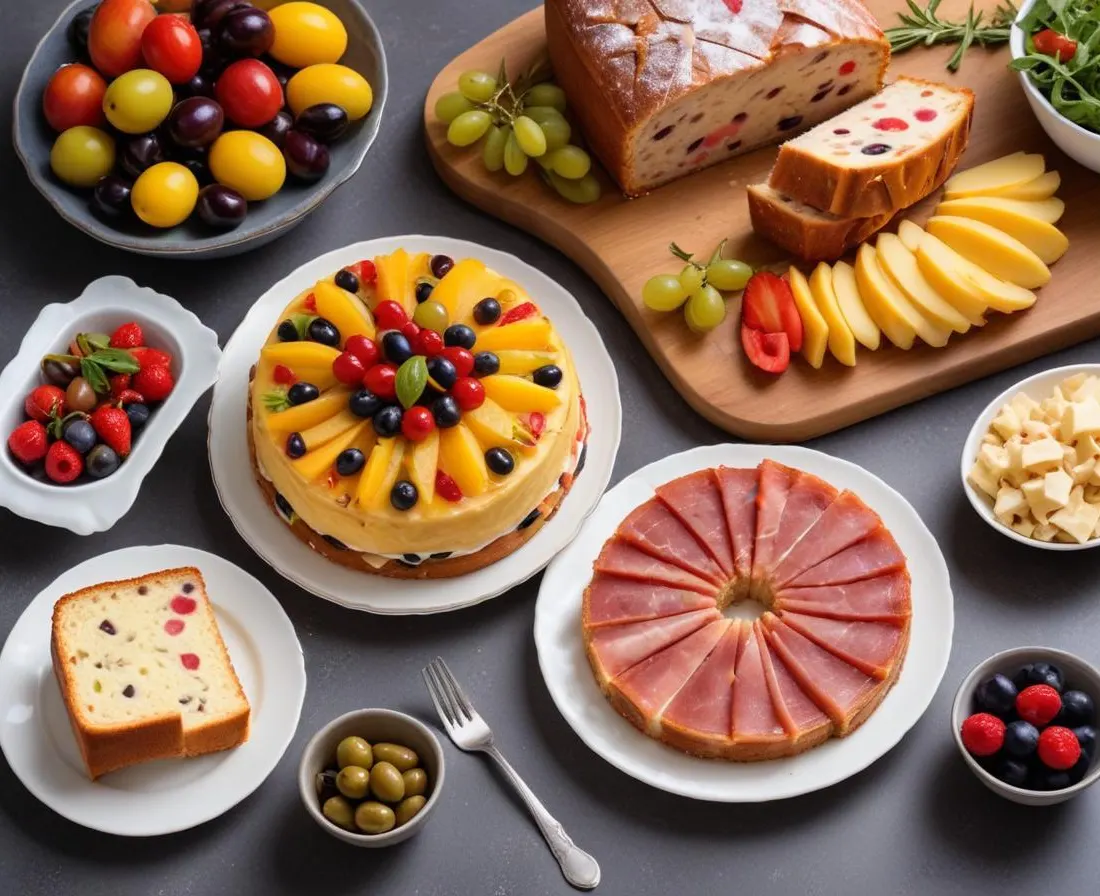 Pique-nique Gourmand: Cake aux Olives et Jambon, Salade de Fruits Frais