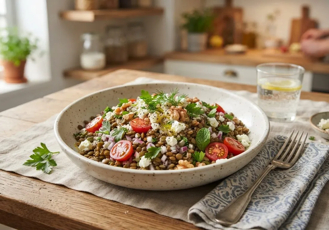 Salade de lentilles et feta