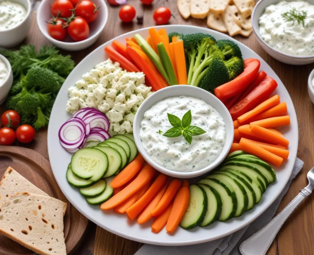Tzatziki et légumes croquants