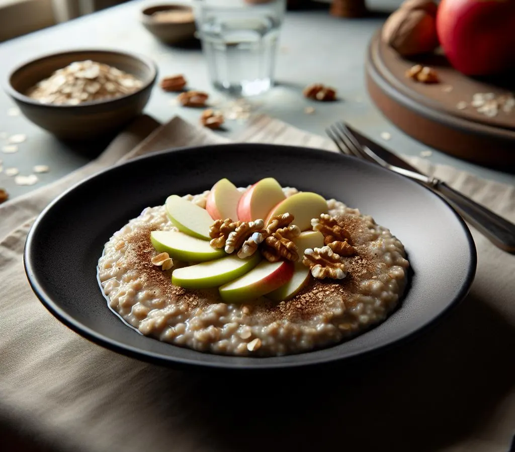 Porridge d'avoine aux pommes et noix