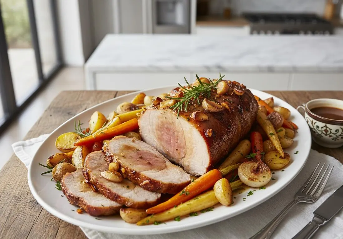 Rôti de Porc Traditionnel à l'Ail et au Romarin