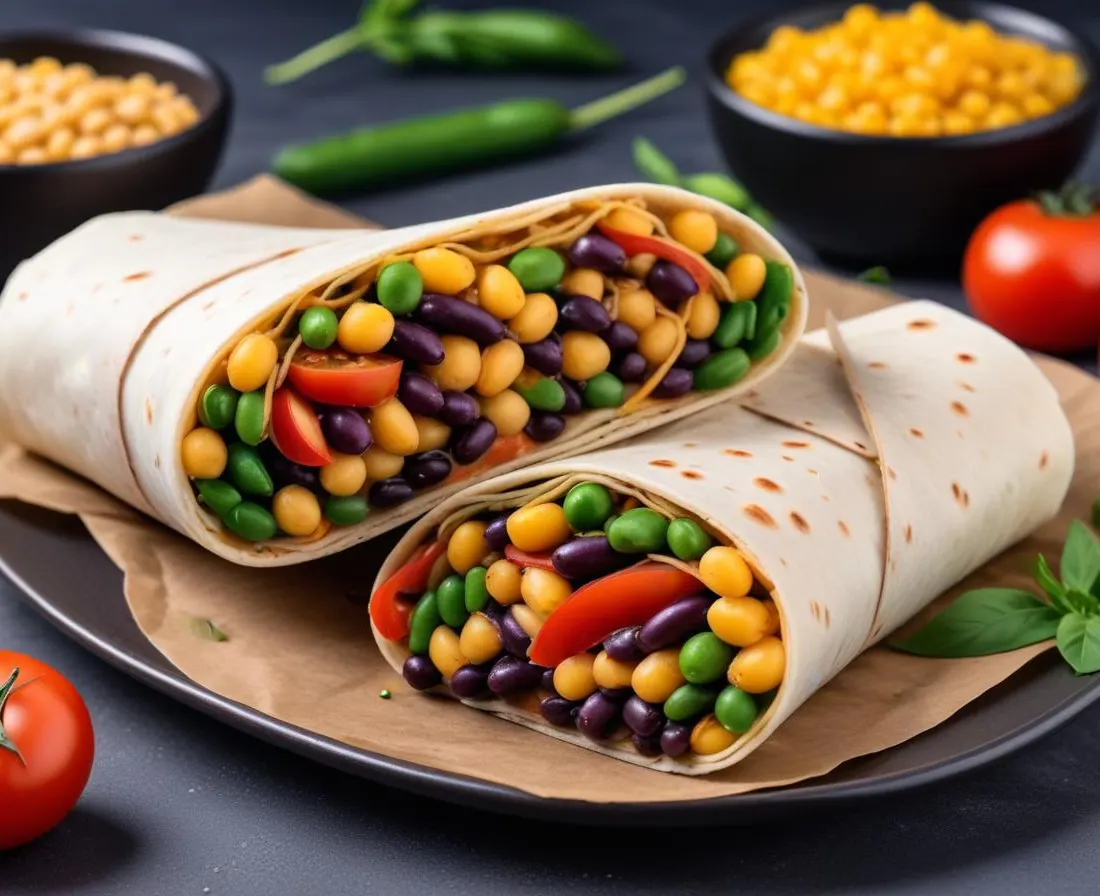 Wrap Végétarien Express aux Haricots Noirs et Maïs