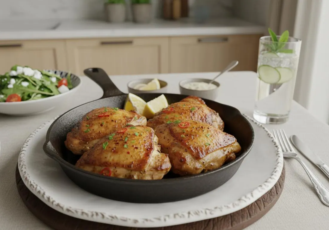 Hauts de cuisse de poulet sans peau savoureux à l'Air Fryer