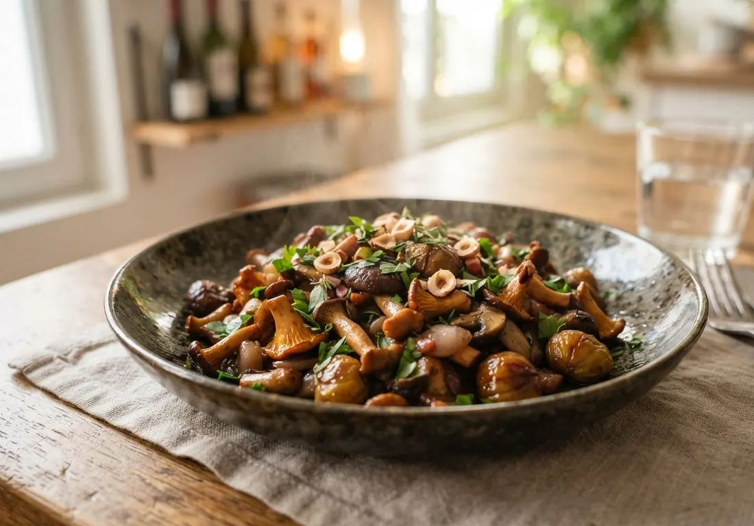 Poêlée de champignons et châtaignes