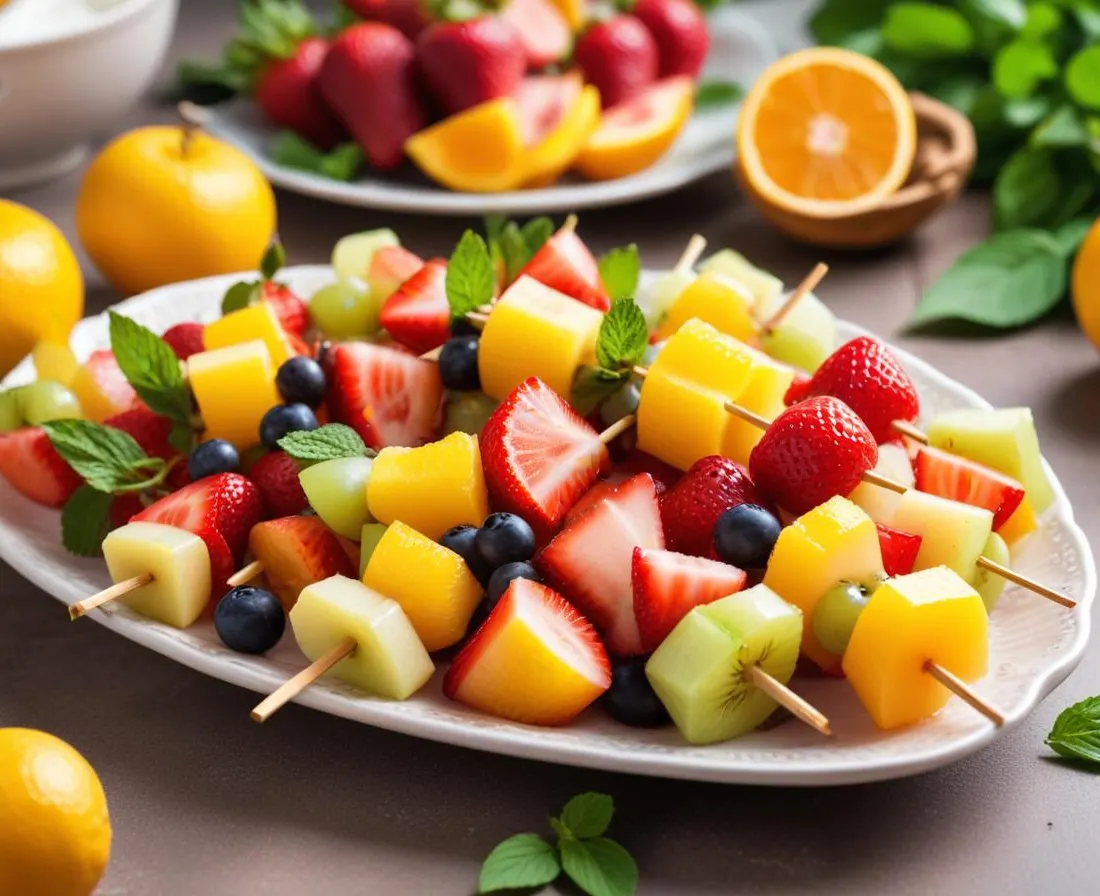 Brochettes Estivales de Fruits Frais Mentholées