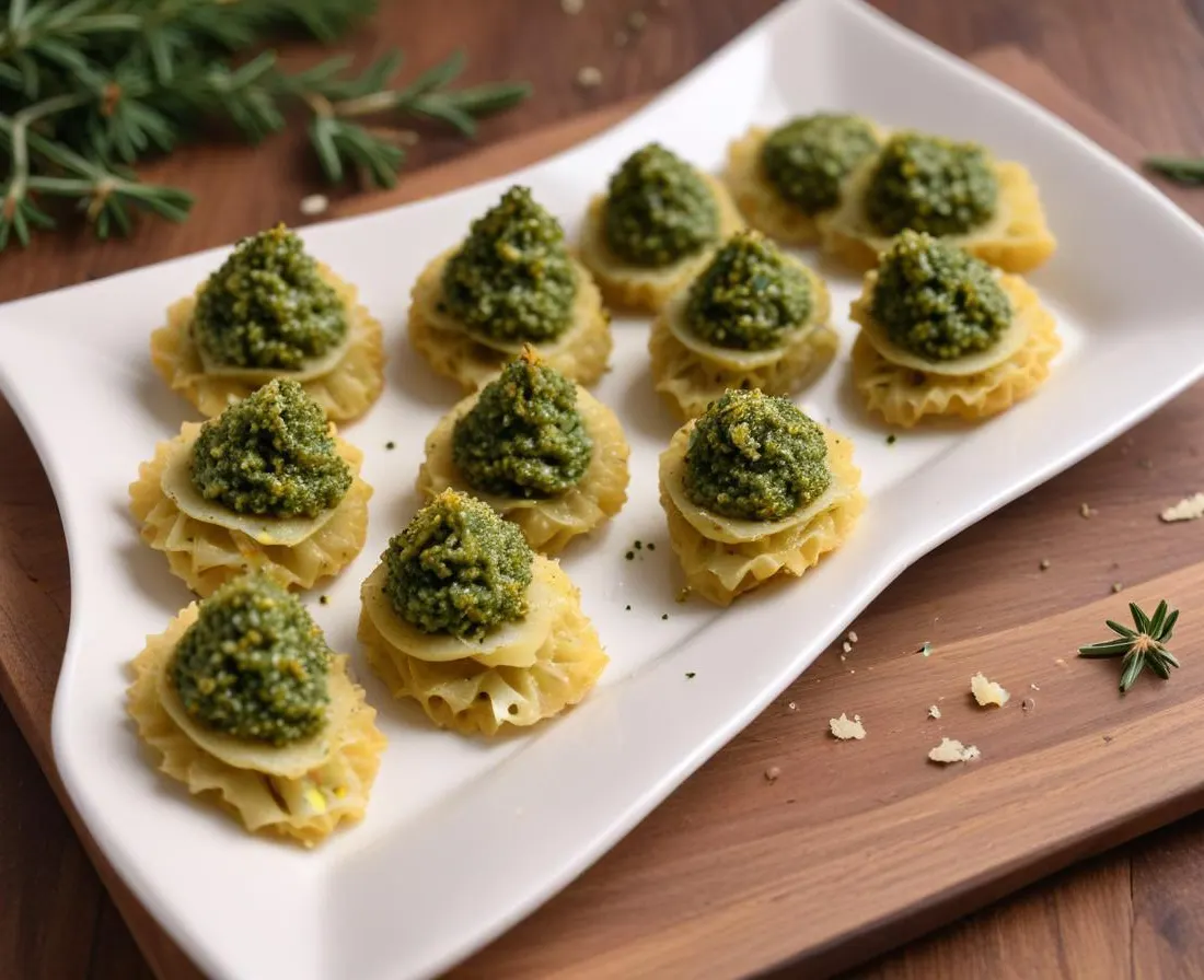 Mini Sapins Feuilletés Pesto & Parmesan