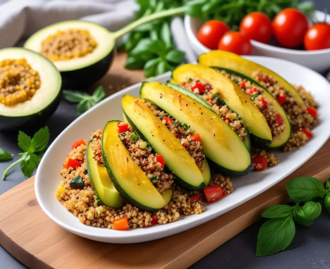 Courgettes farcies au quinoa et légumes d'été