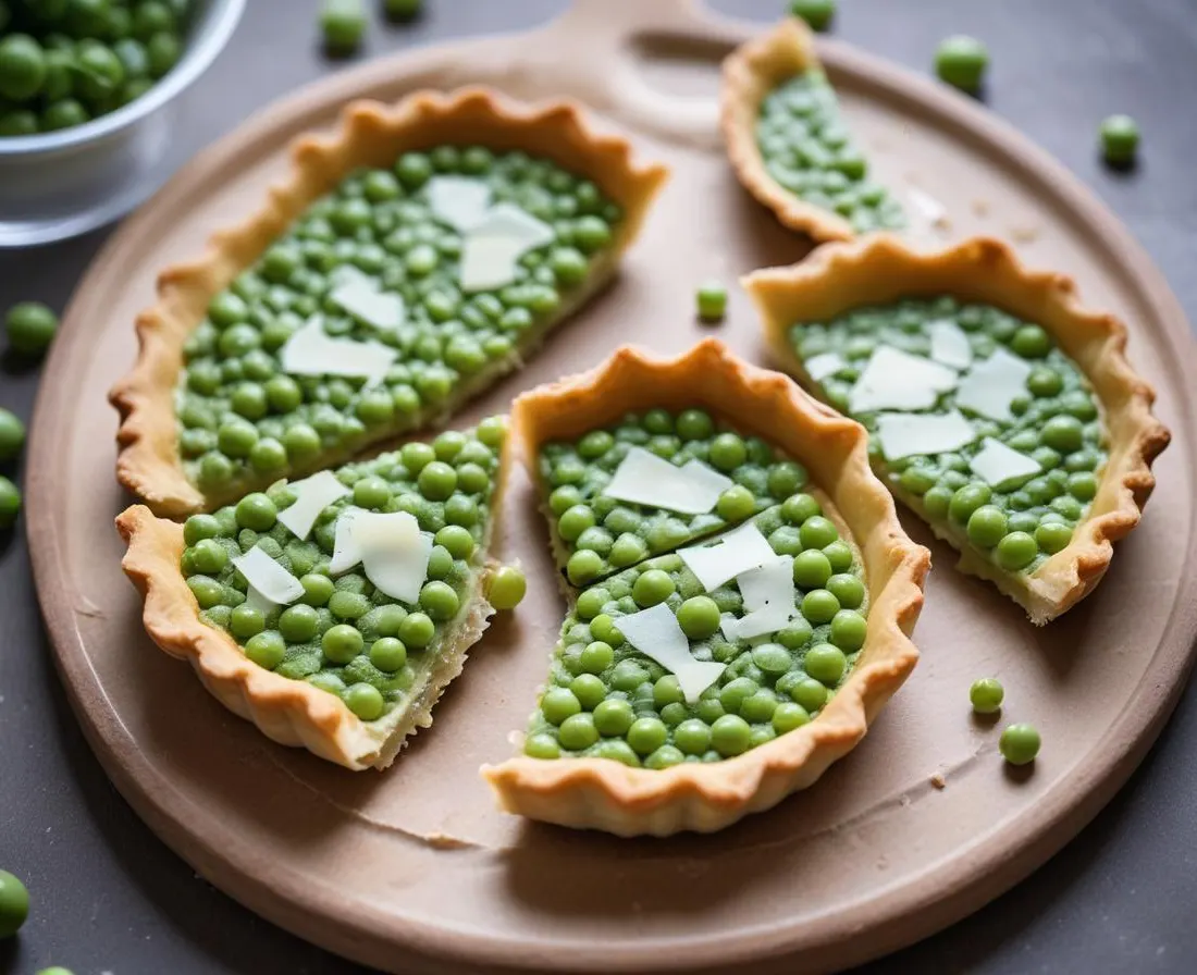 Tartelette aux fèves, petits pois et pecorino