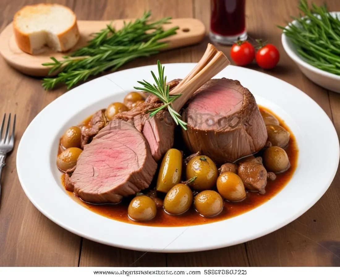 Gigot d'agneau rôti à l'ail et au romarin