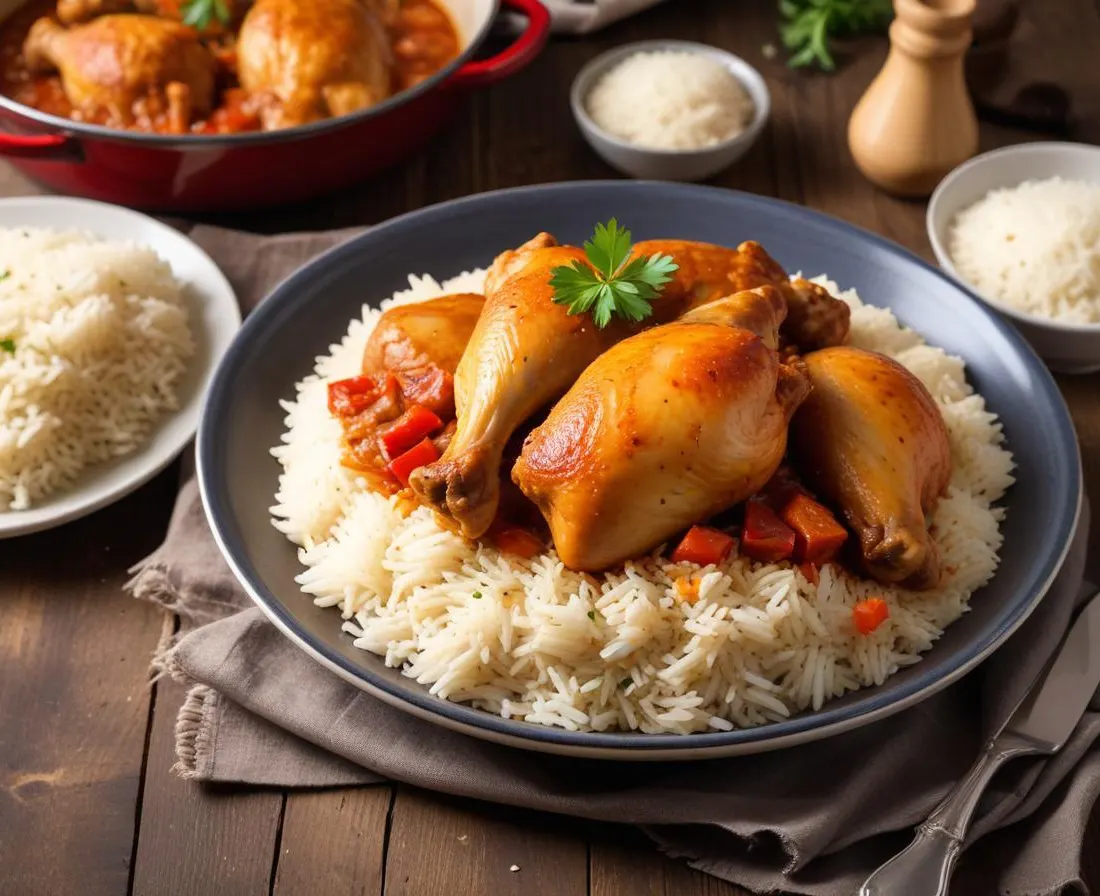 Poulet Basquaise Traditionnel et son Riz