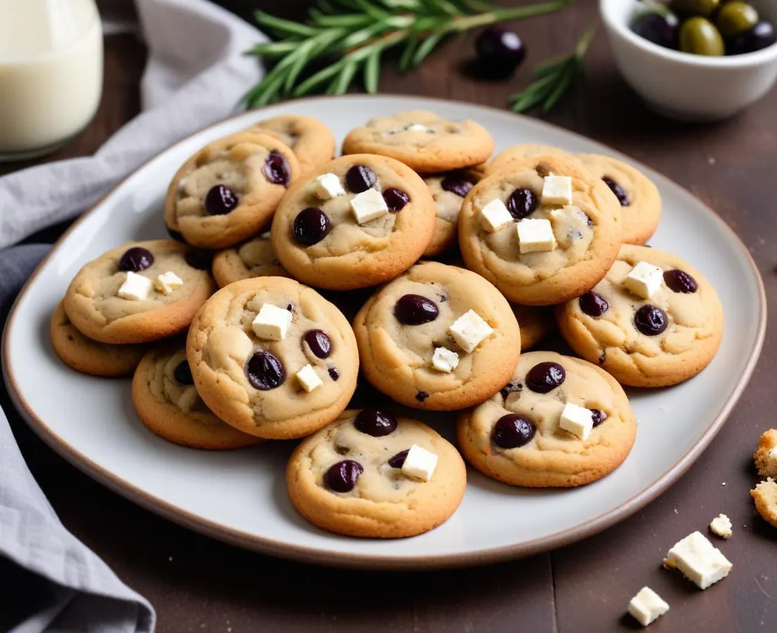 Cookies Salés Olives Noires et Feta