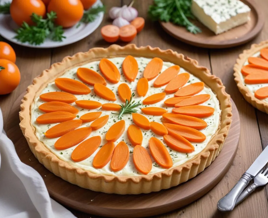 Tarte aux carottes et fromage de chèvre