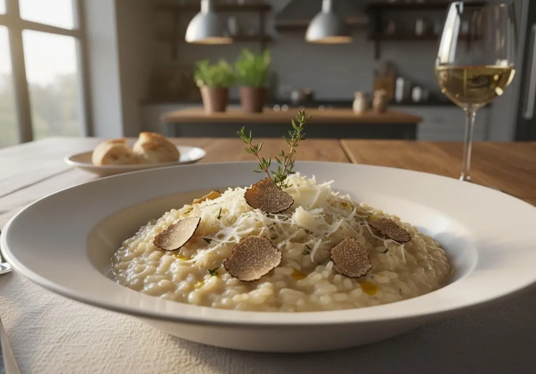 Risotto Crémeux aux Éclats de Truffe et Parmesan