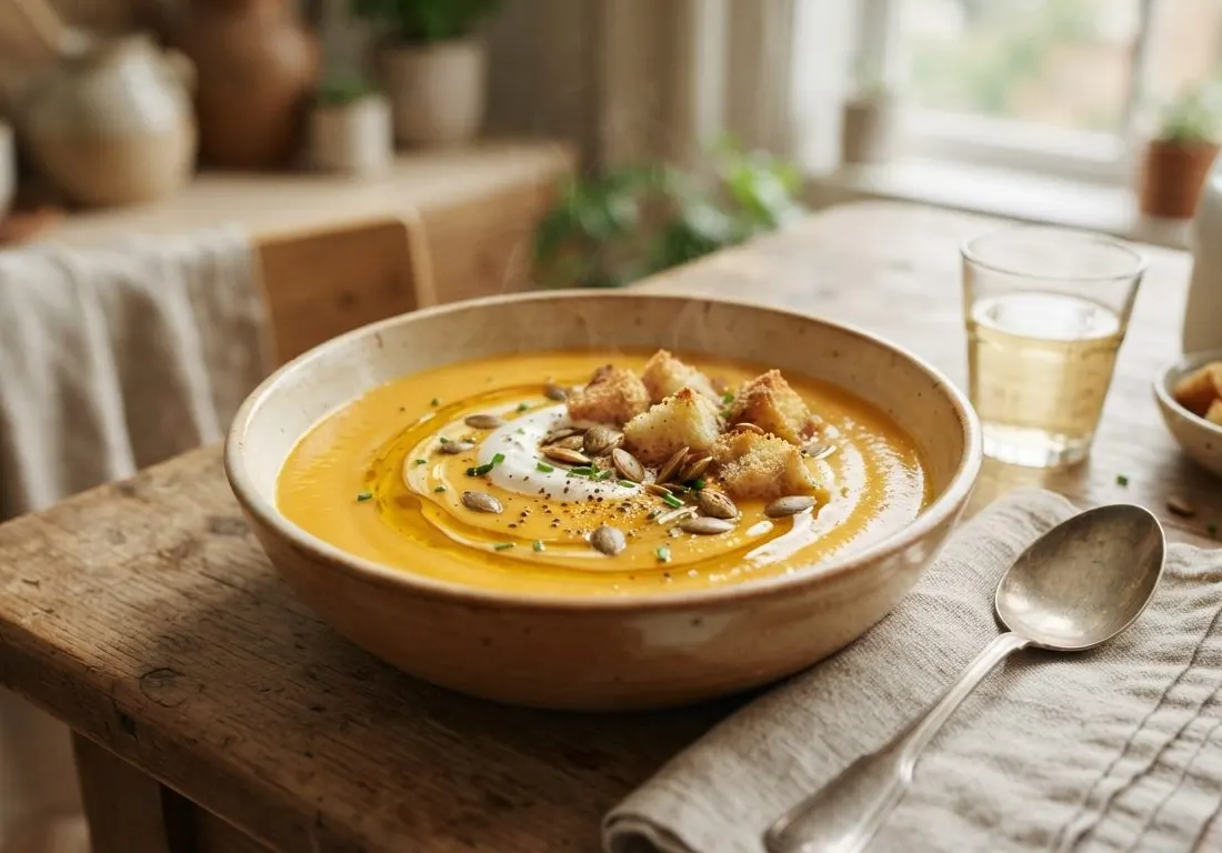 Velouté de potiron et croûtons