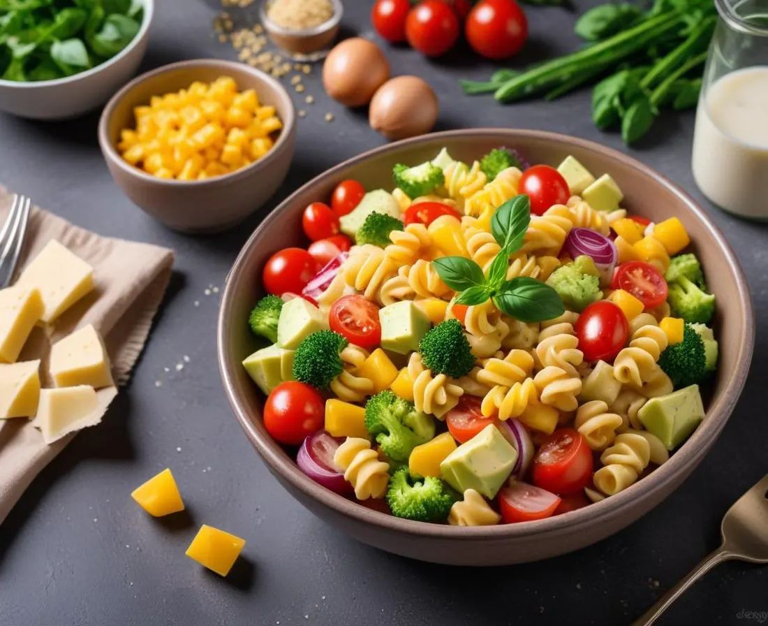 Salade de pâtes aux légumes frais
