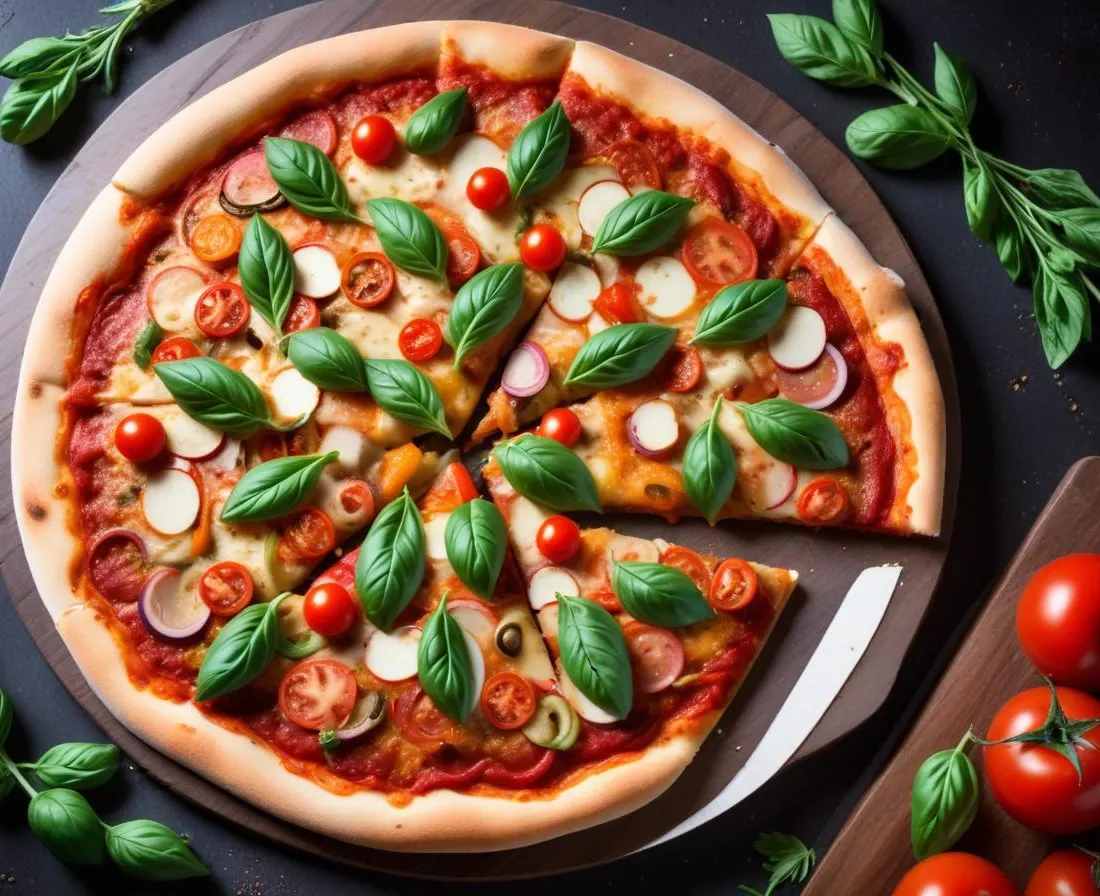 Pizza Maison aux Légumes de Saison (Pâte Fine)