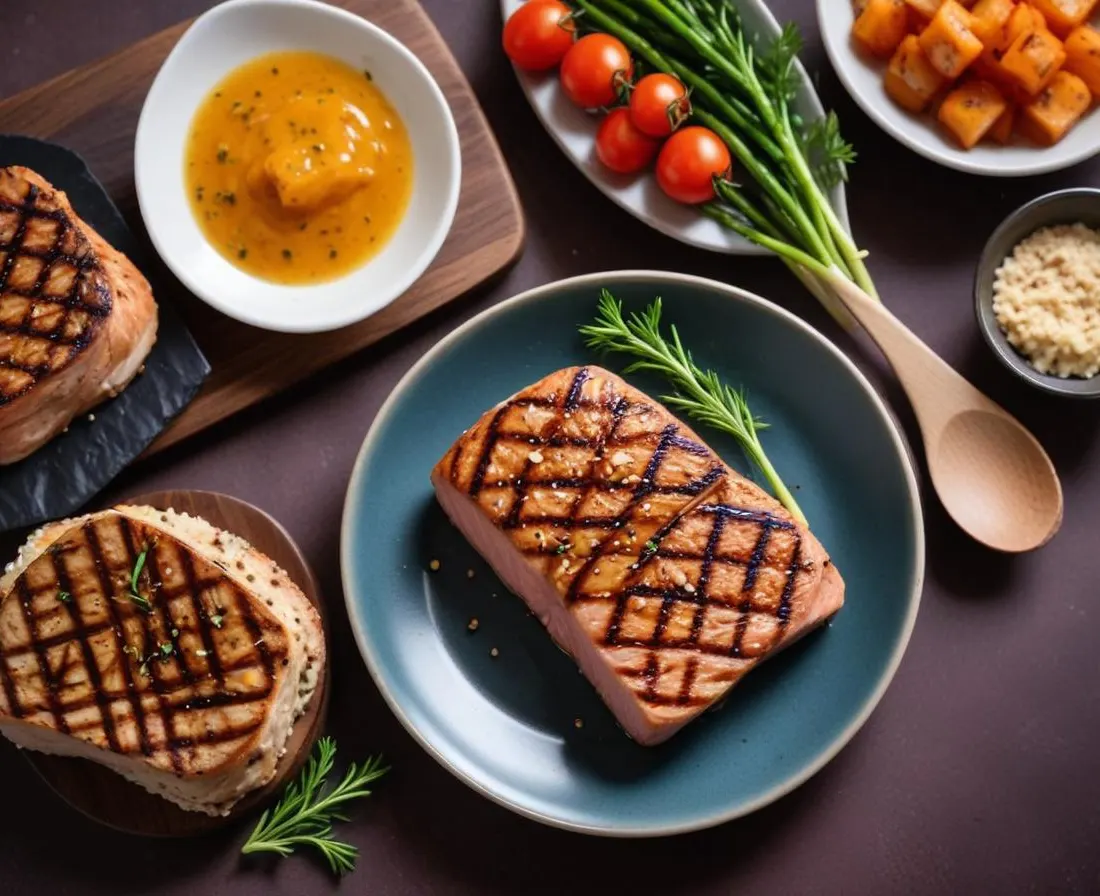 Pavés de thon grillés au sésame