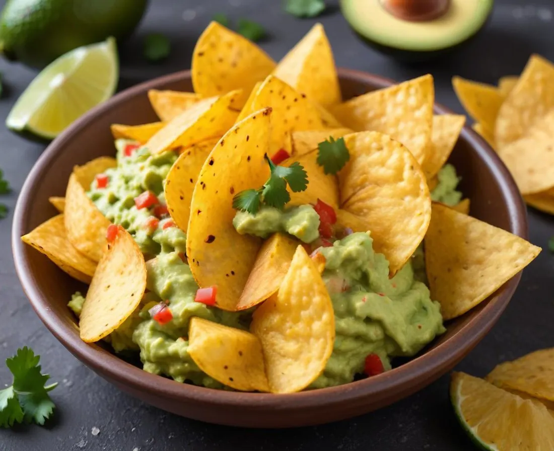 Chips de patate douce au guacamole
