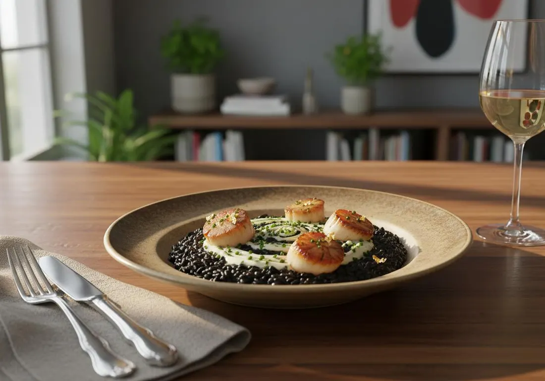 Risotto Mystère à l'Encre de Seiche