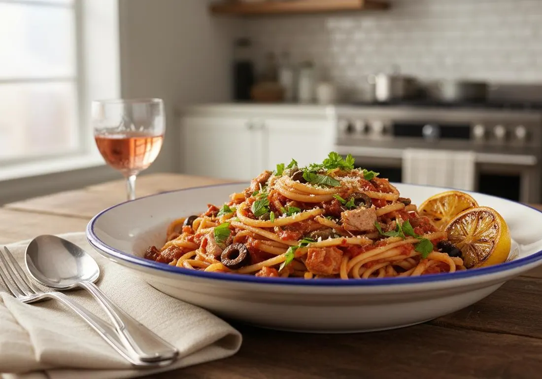 Linguine à la Putanesca Express au Thon