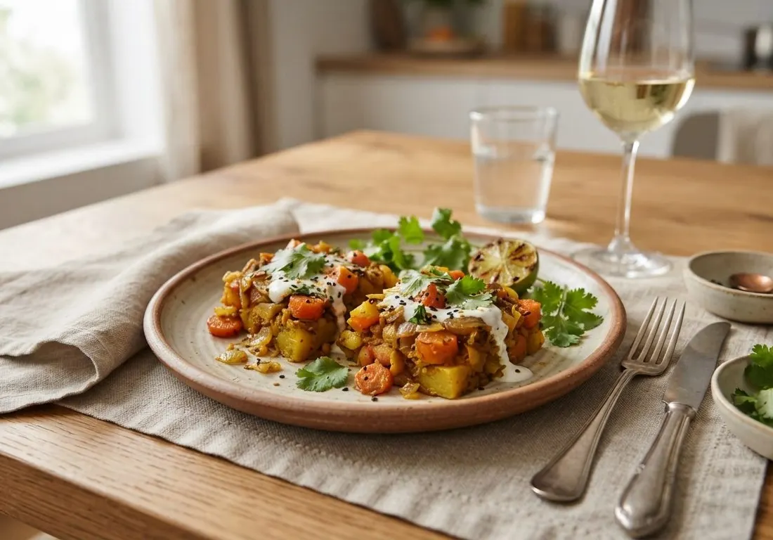 Carrés de carottes et pommes de terre au curry