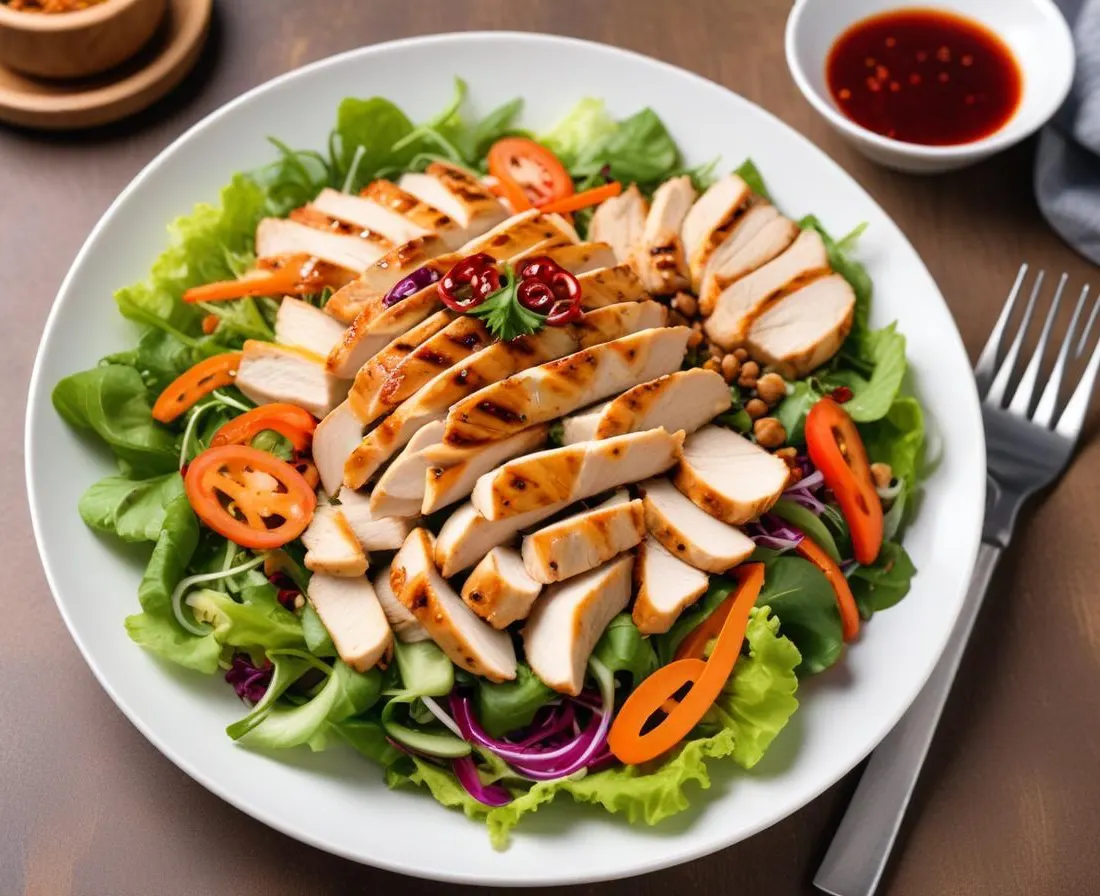 Salade Asiatique Complète au Poulet Grillé