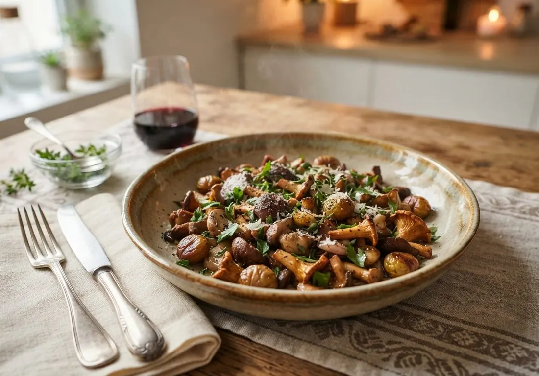 Poêlée de champignons et châtaignes