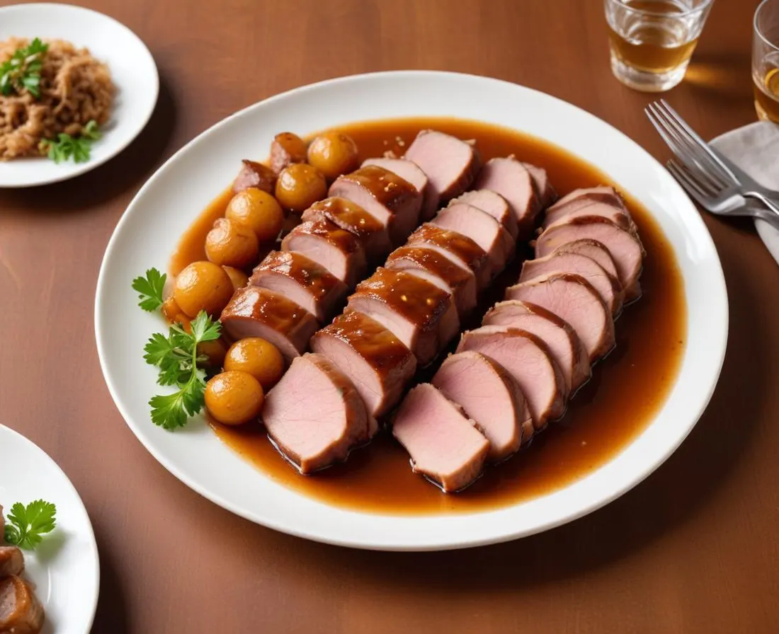 Travers de porc laqués au miel et soja
