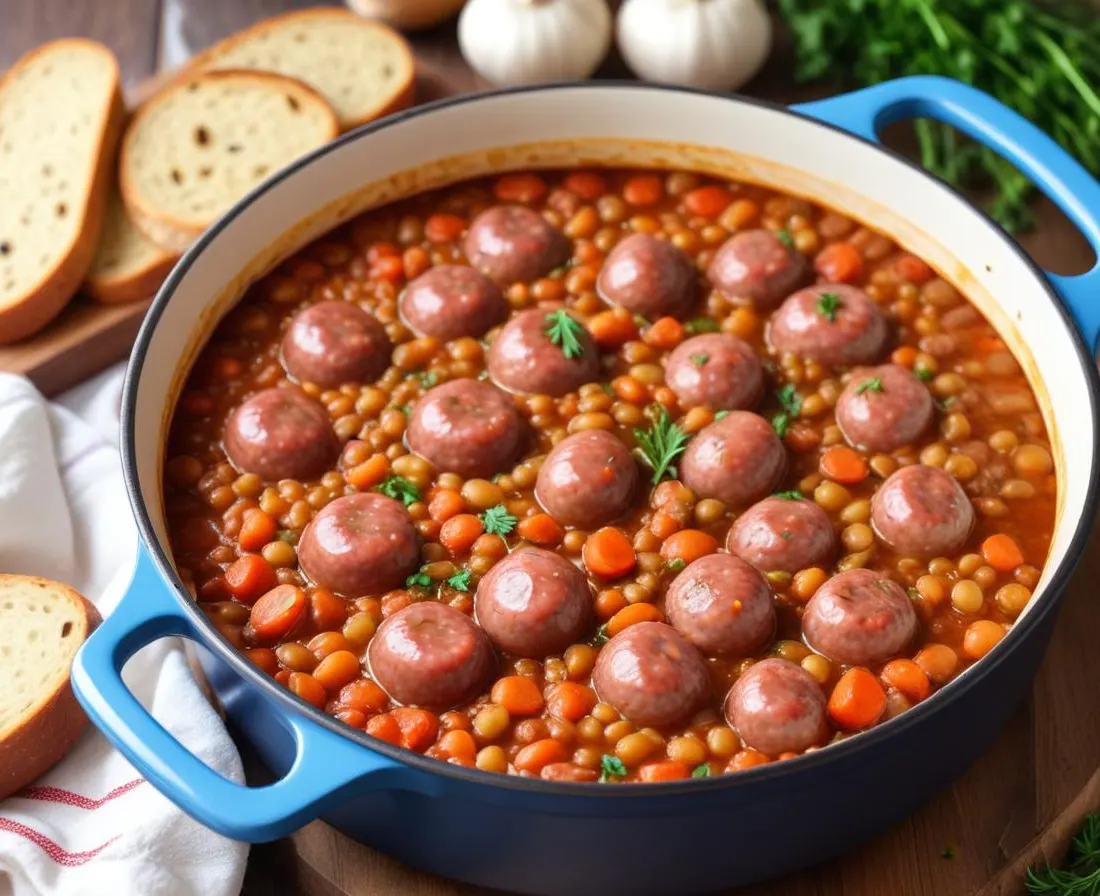 One Pot Saucisses-Lentilles Réconfortant