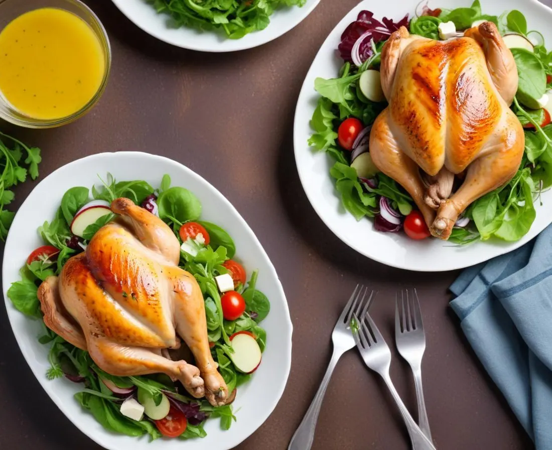 Poulet Rôti Froid et Salade Verte