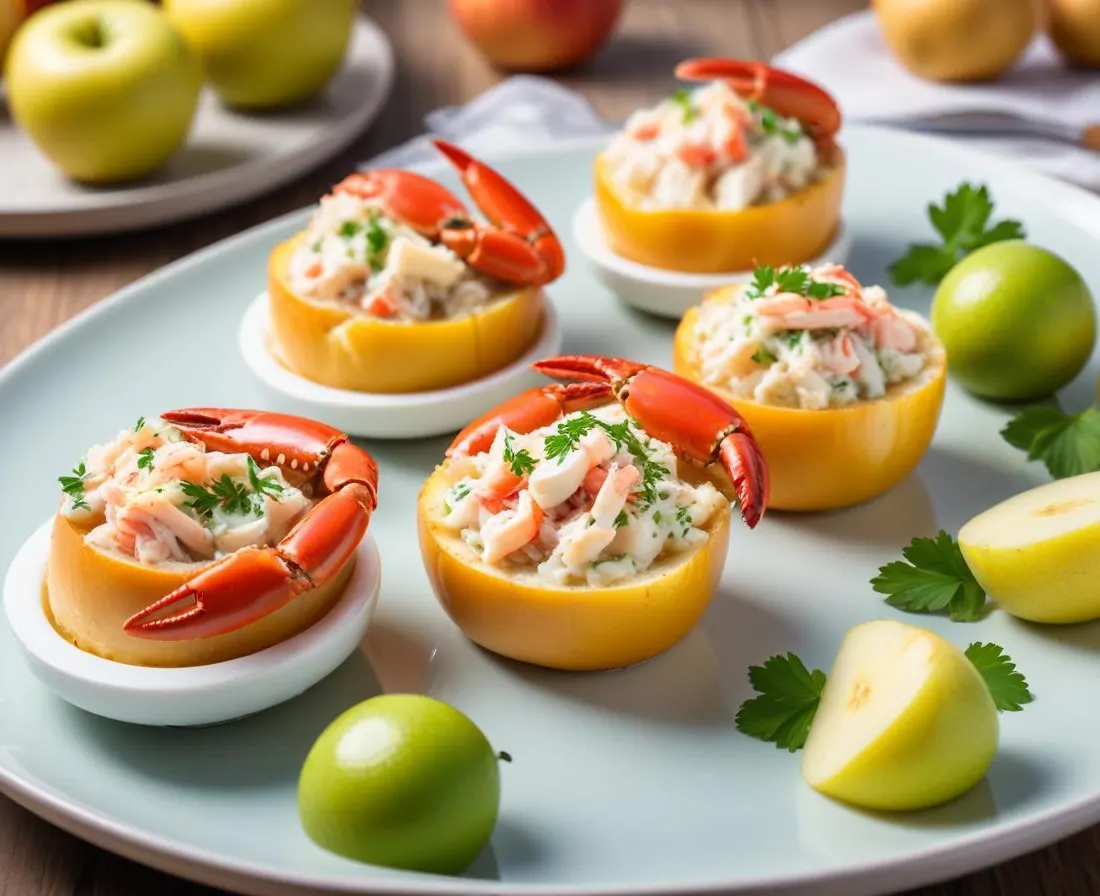 Verrines de Crabe, Pomme Verte et Aneth