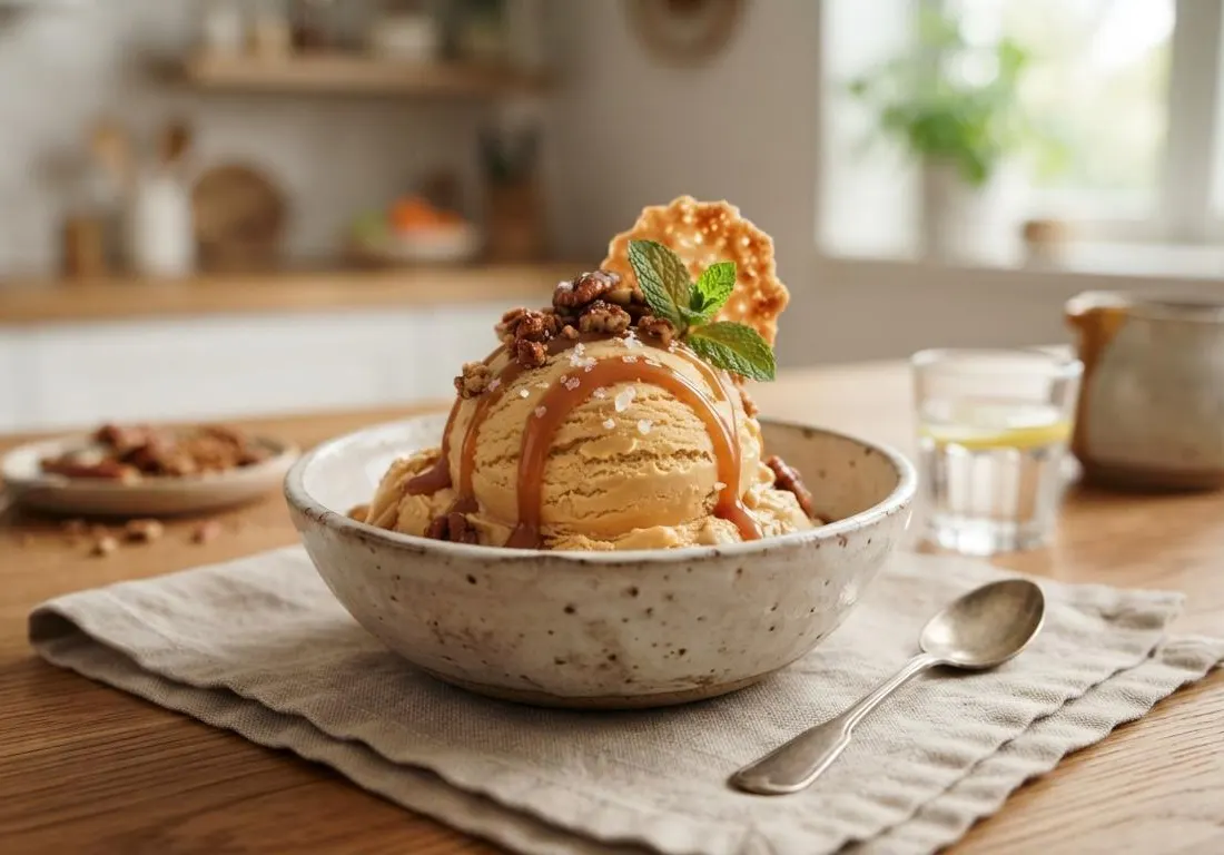 Glace onctueuse au caramel au beurre salé