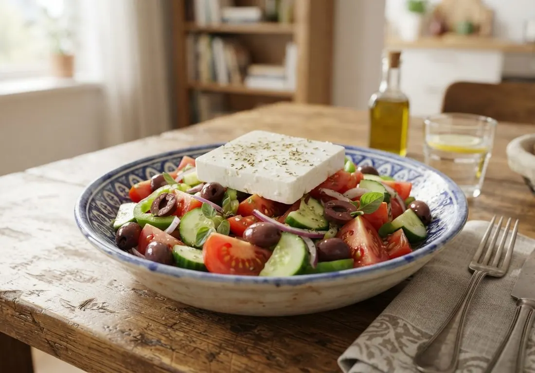 Authentique Salade Grecque Croquante et Feta