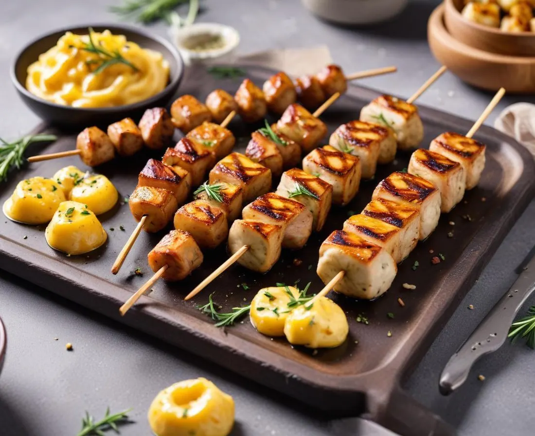 Brochettes de Maïs Grillé et Beurre à l'Ail