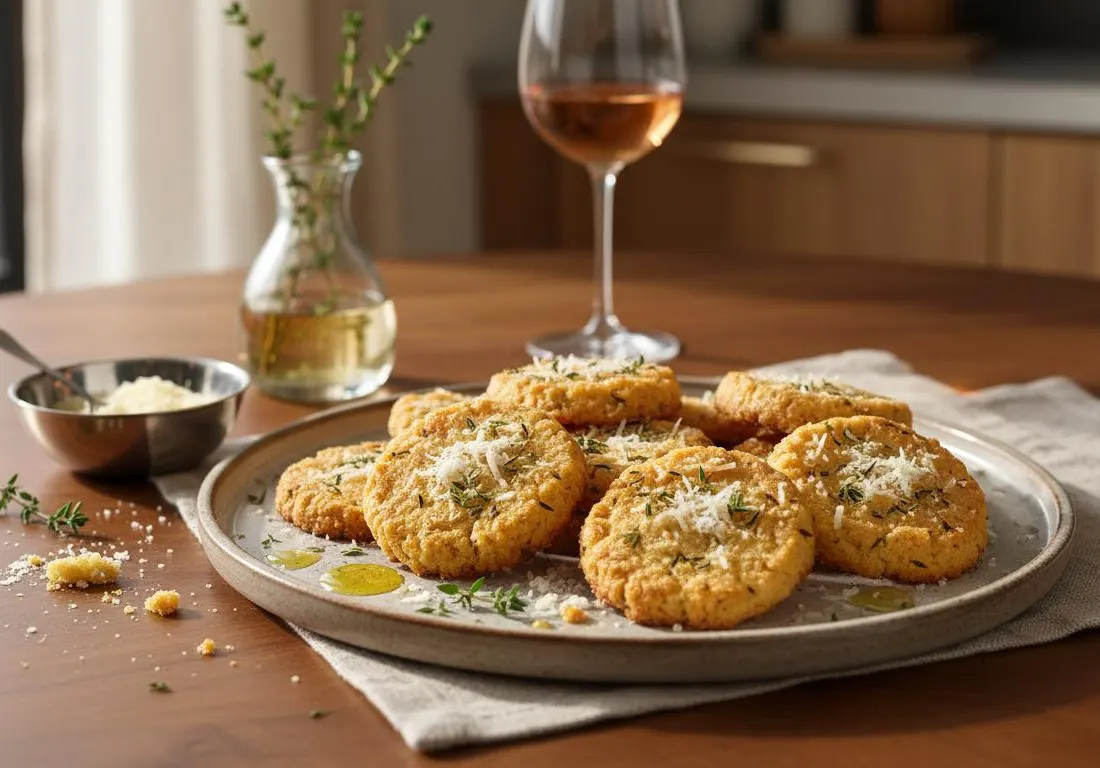 Sablés croustillants au parmesan et thym