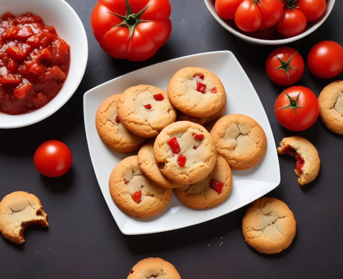 Cookies Salés Tomates Confites et Oignon Rouge