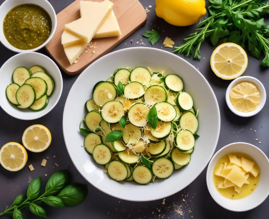 Salade de courgettes crues au parmesan et citron