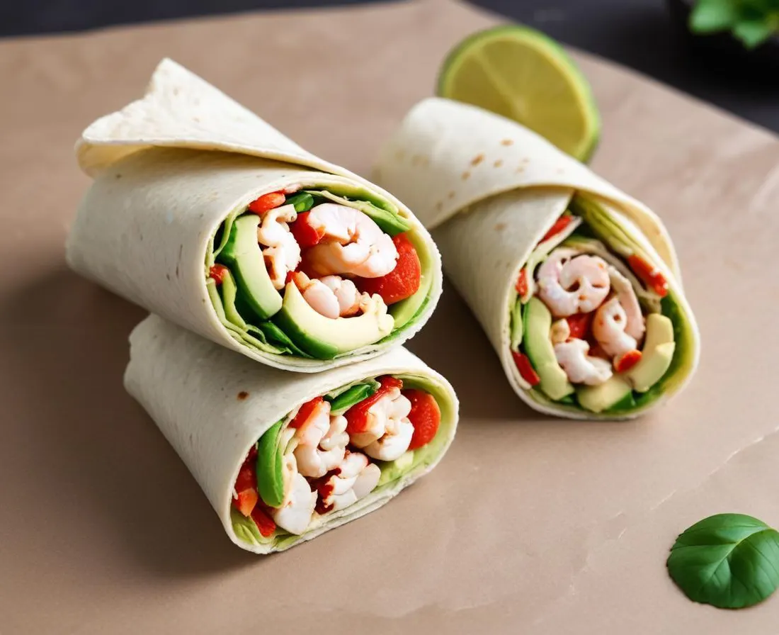 Wraps au crabe frais et avocat