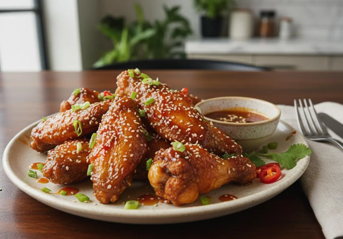 Ailes de Poulet Croustillantes au Miel et Sriracha