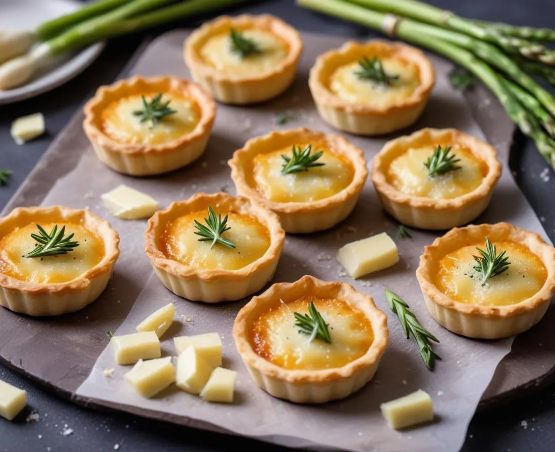 Mini-tartelettes aux asperges et parmesan