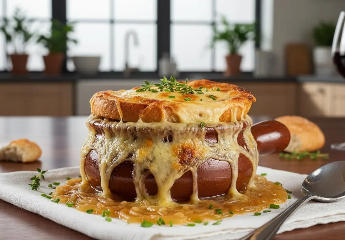 Soupe à l'oignon gratinée traditionnelle