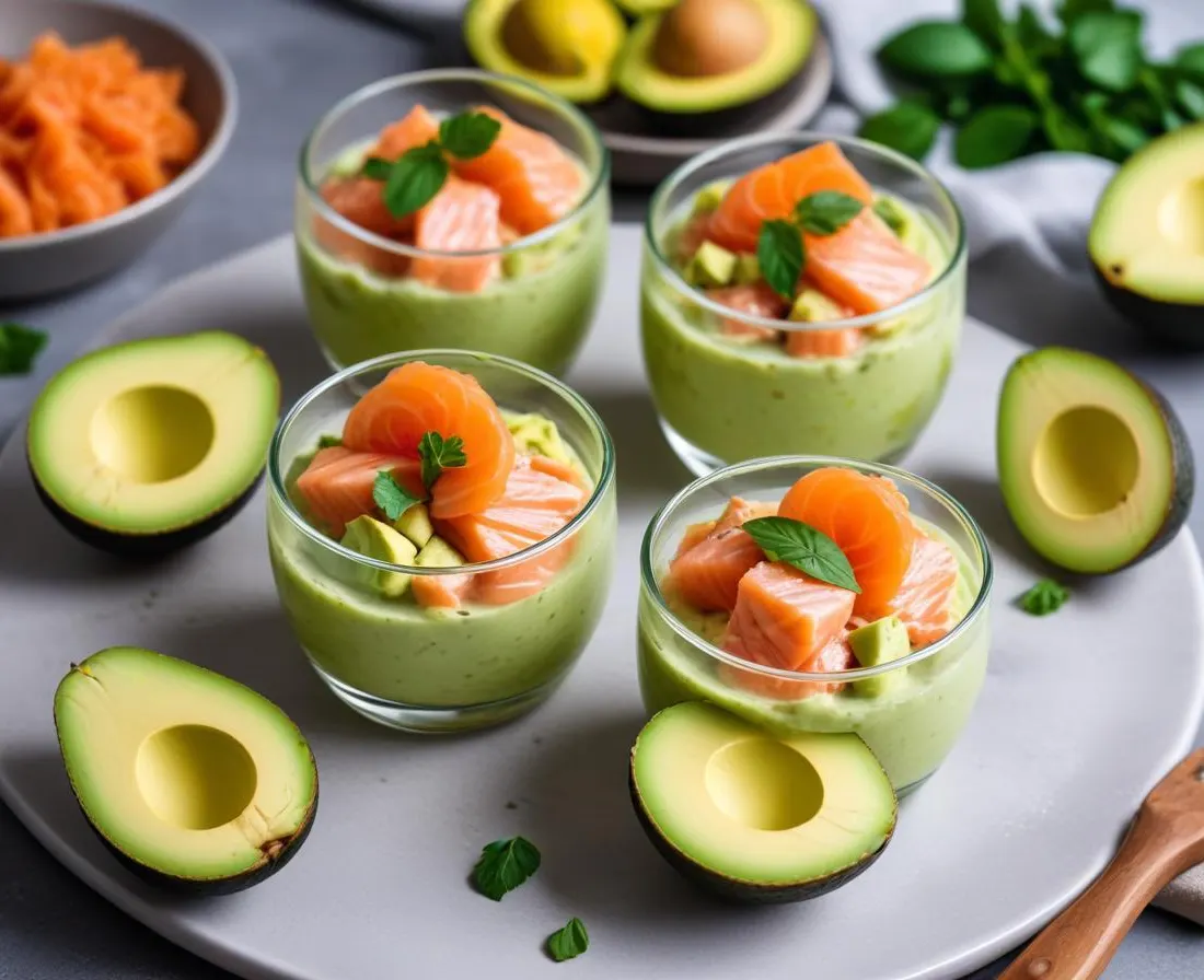 Verrines Fraîcheur au Saumon et Avocat Citronné
