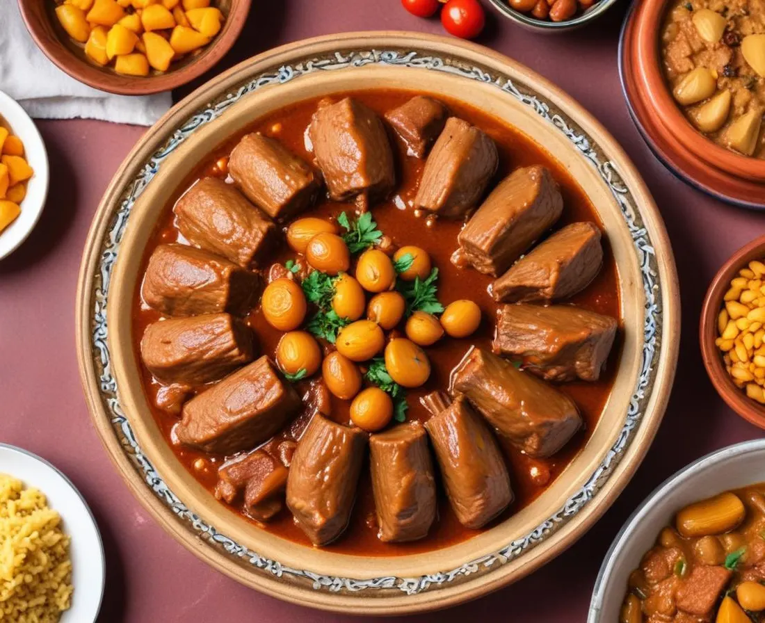 Tajine d'agneau aux pruneaux et amandes pour 12 personnes