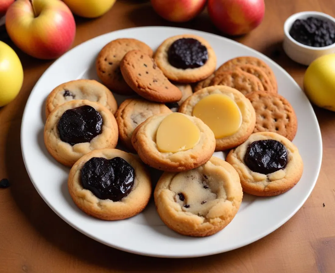 Cookies salés au boudin noir et aux pommes séchées
