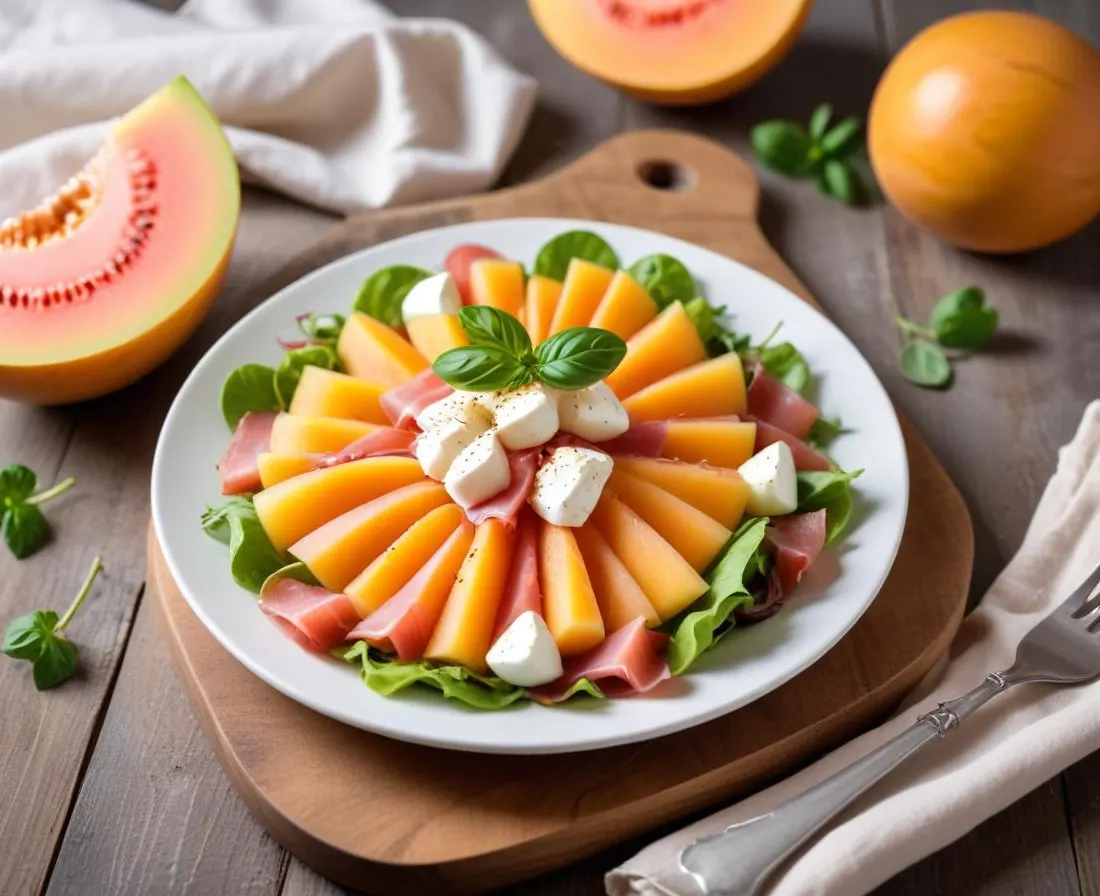 Salade Estivale Melon-Jambon Cru & Mozzarella