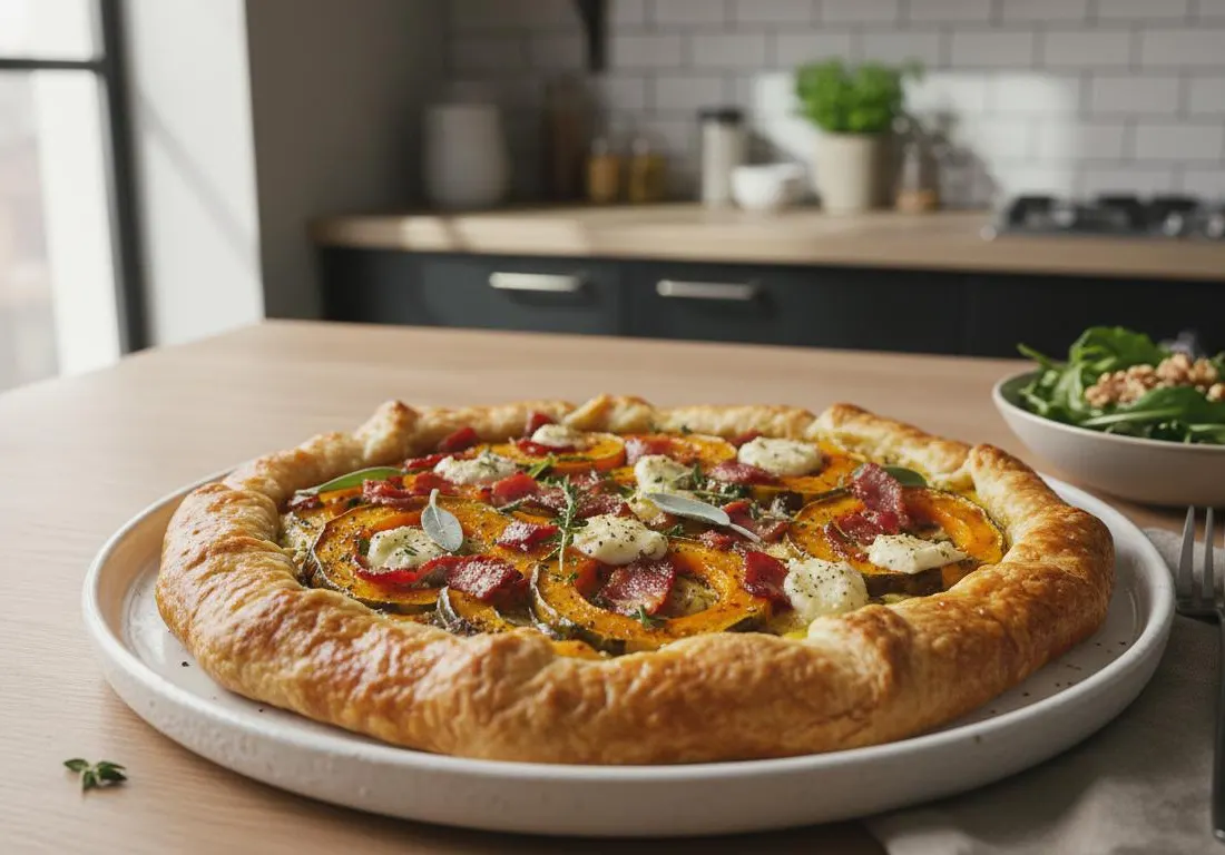 Tarte Rustique au Butternut et Bacon Fumé