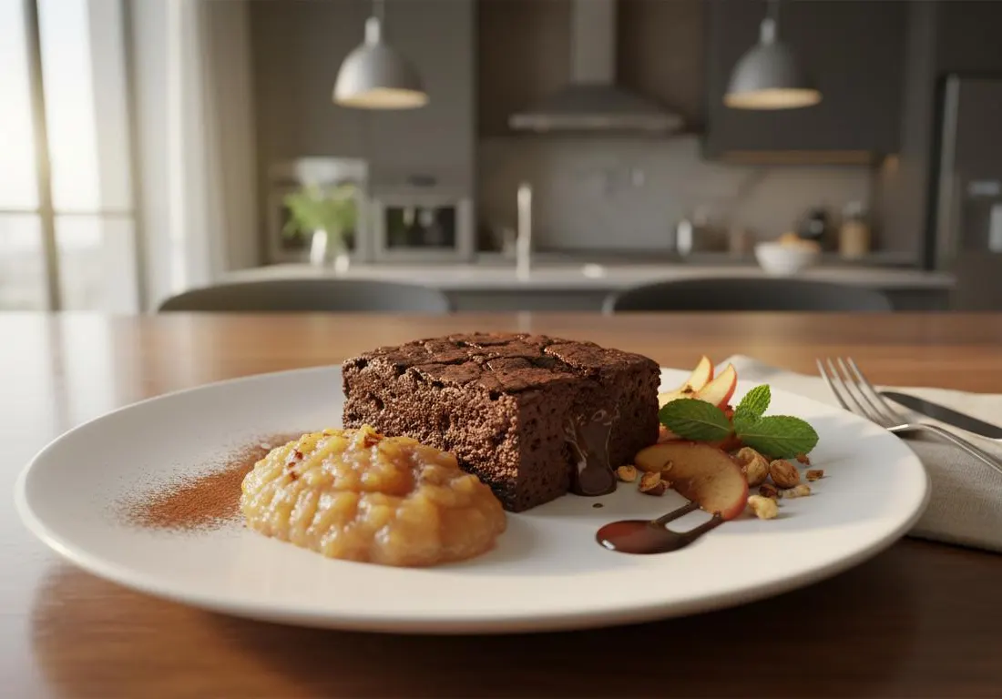 Le Brownie Intense au Chocolat et Compote de Pommes