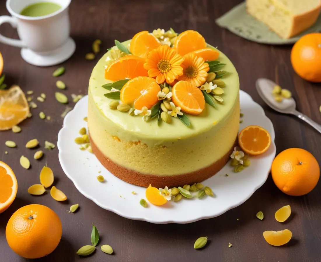 Gâteau Moelleux à la Pistache et Fleur d'Oranger